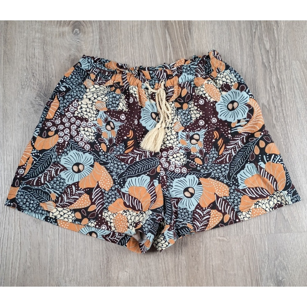 Joie Women's Size 2 Linen Blend Floral Print Drawstring Shorts Summer Boho